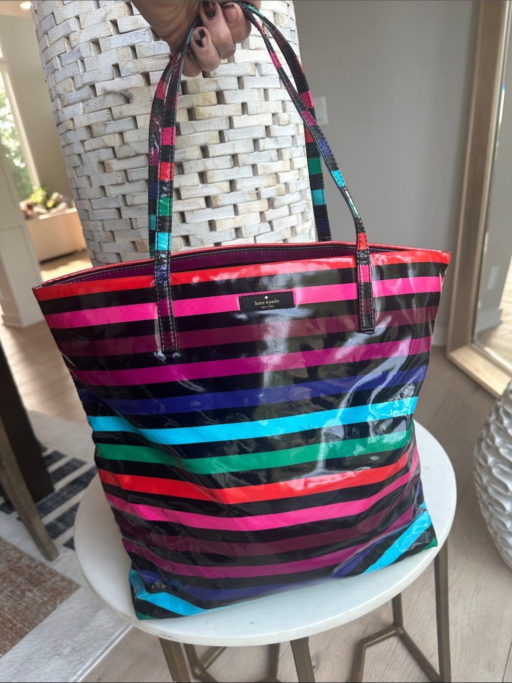 kate spade Multicolor Daycation Striped Tote Bag